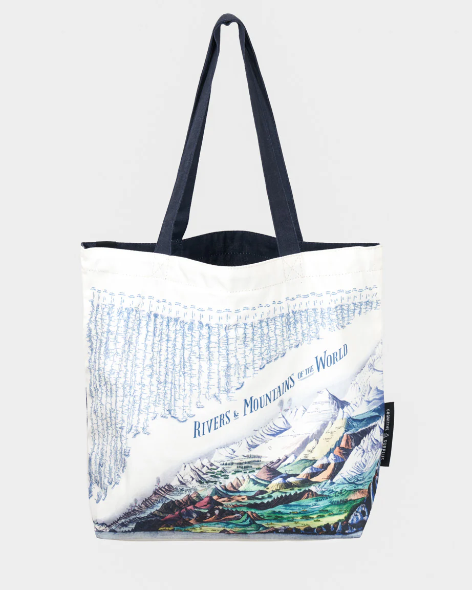 Rivers & Mountains Canvas Shoulder Tote - Image 3