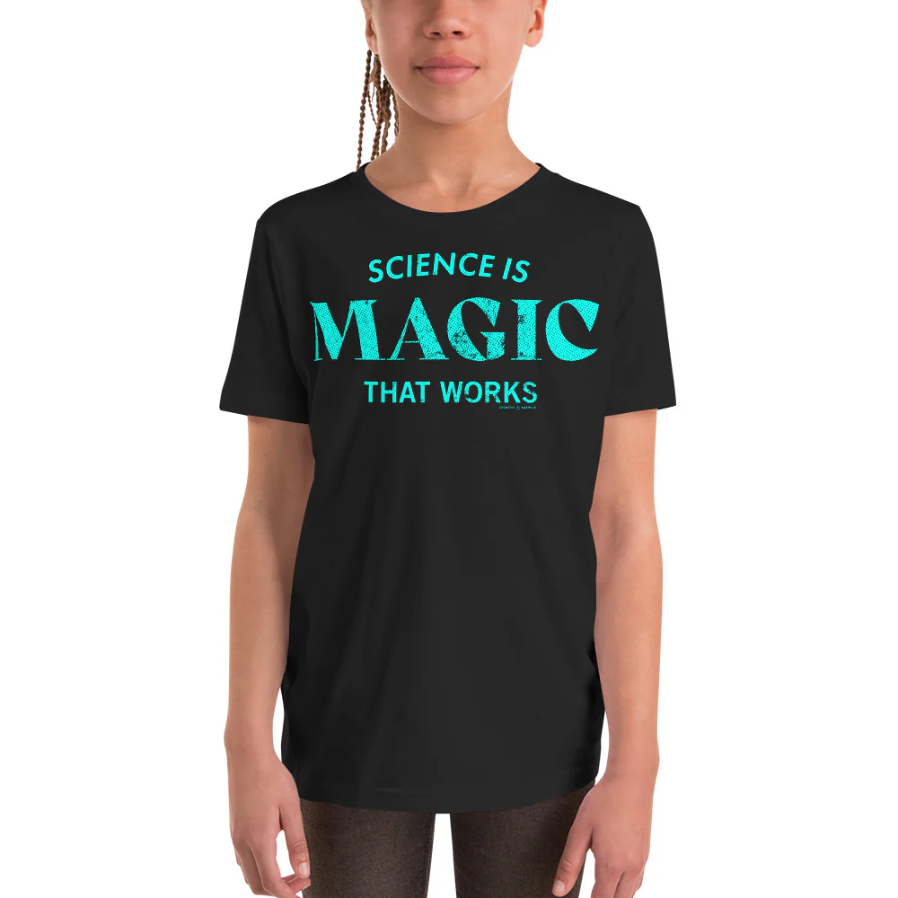 Science is Magic That Works Typography Youth Graphic Tee - Image 2