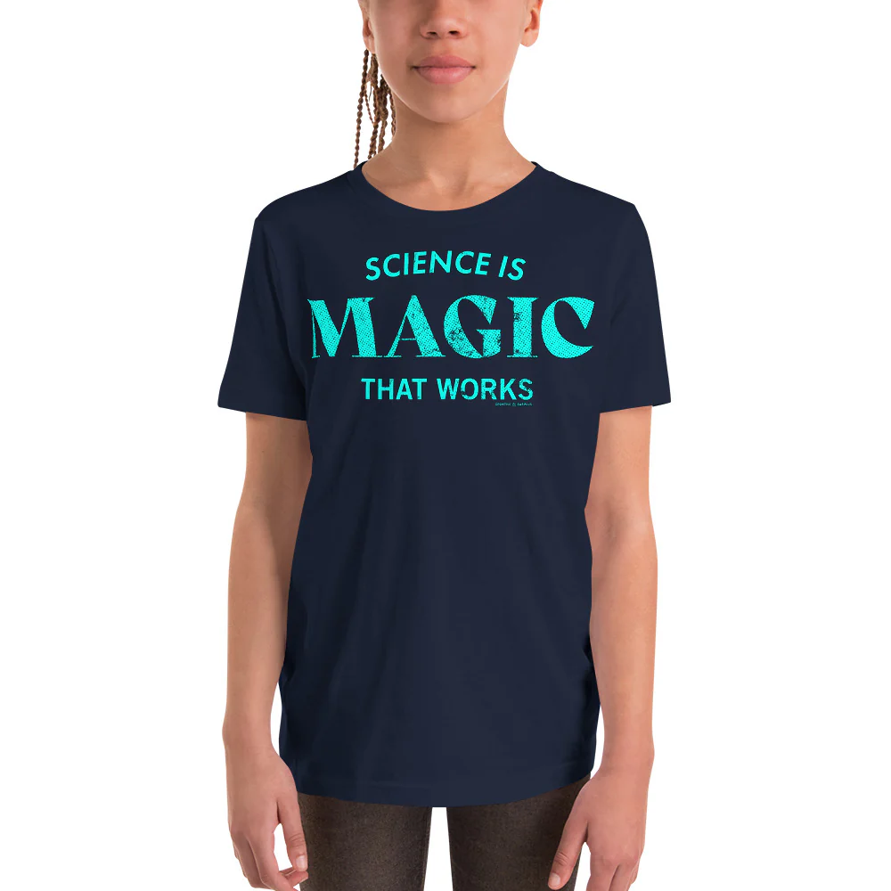 Science is Magic That Works Typography Youth Graphic Tee - Image 3