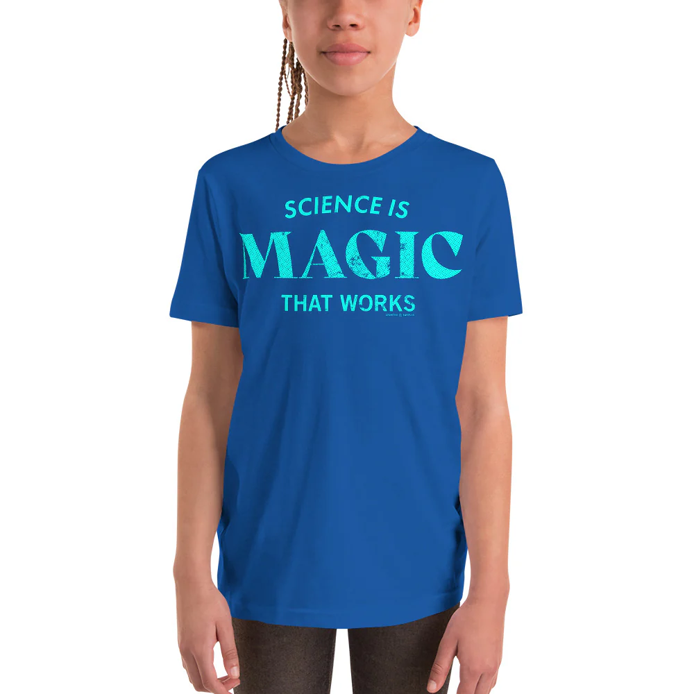 Science is Magic That Works Typography Youth Graphic Tee - Image 4