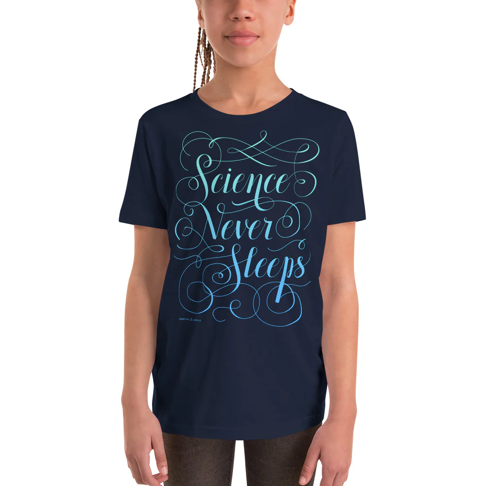 Science Never Sleeps Youth Graphic Tee - Image 3