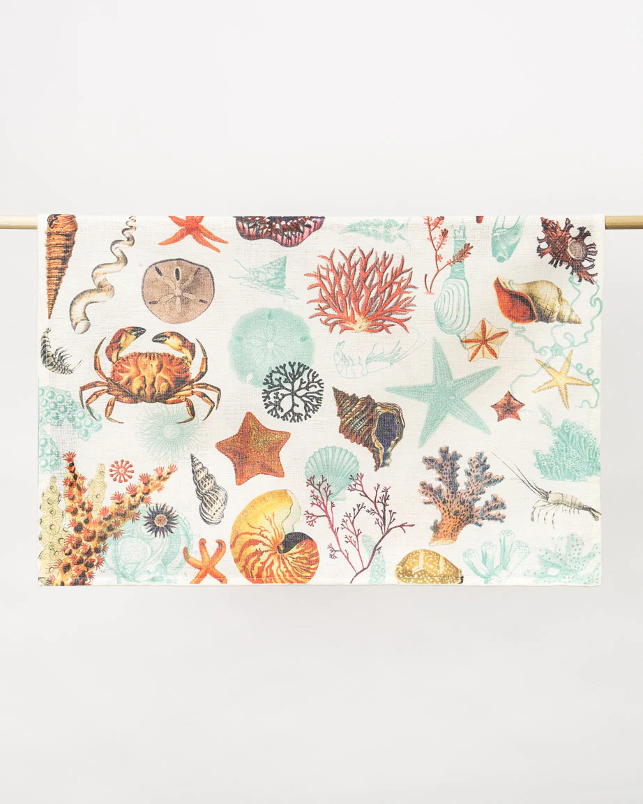Shallow Seas Printed Tea Towel - Image 3