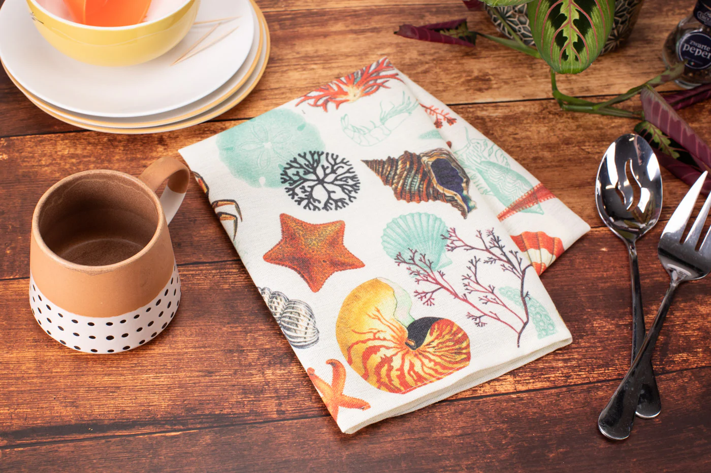 Shallow Seas Printed Tea Towel - Image 4