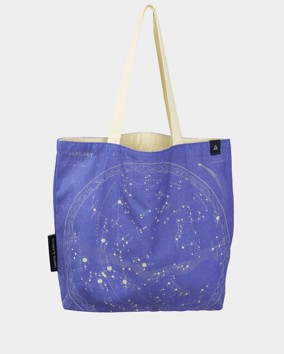 Star Chart Canvas Shoulder Tote