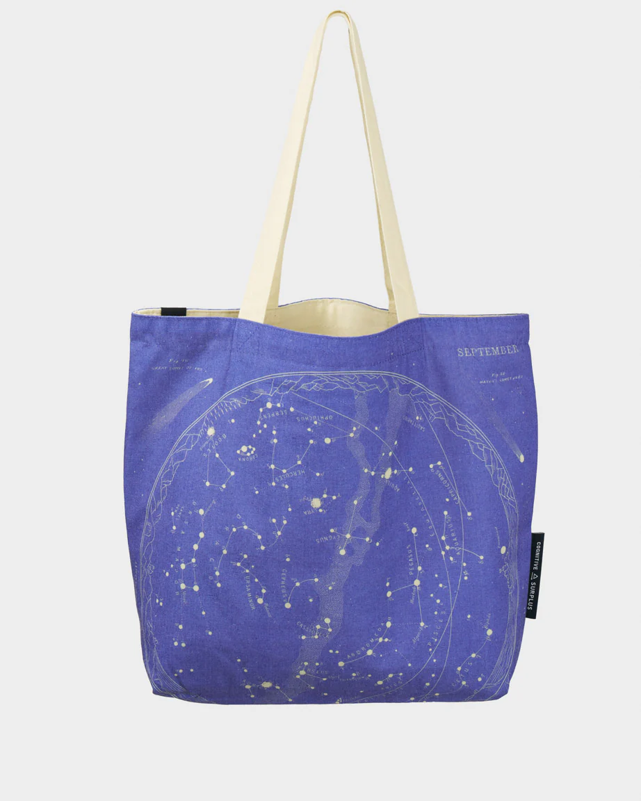 Star Chart Canvas Shoulder Tote - Image 3