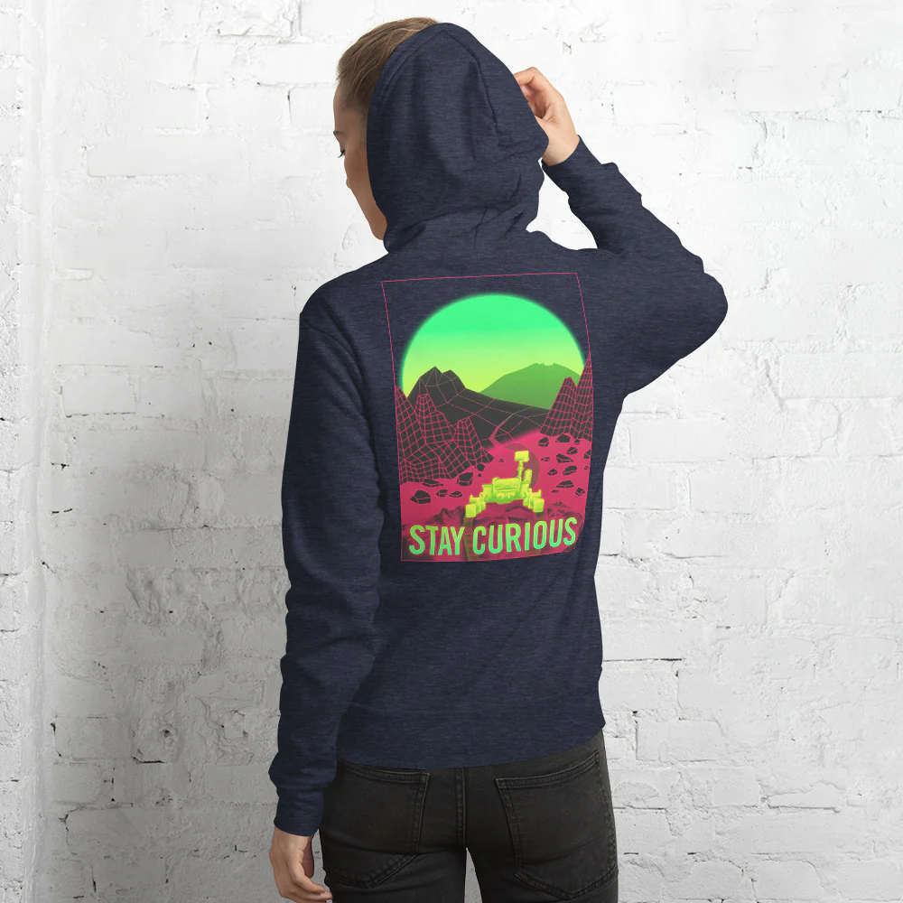 Stay Curious - Vaporwave Mars Rover Hoodie - Image 2