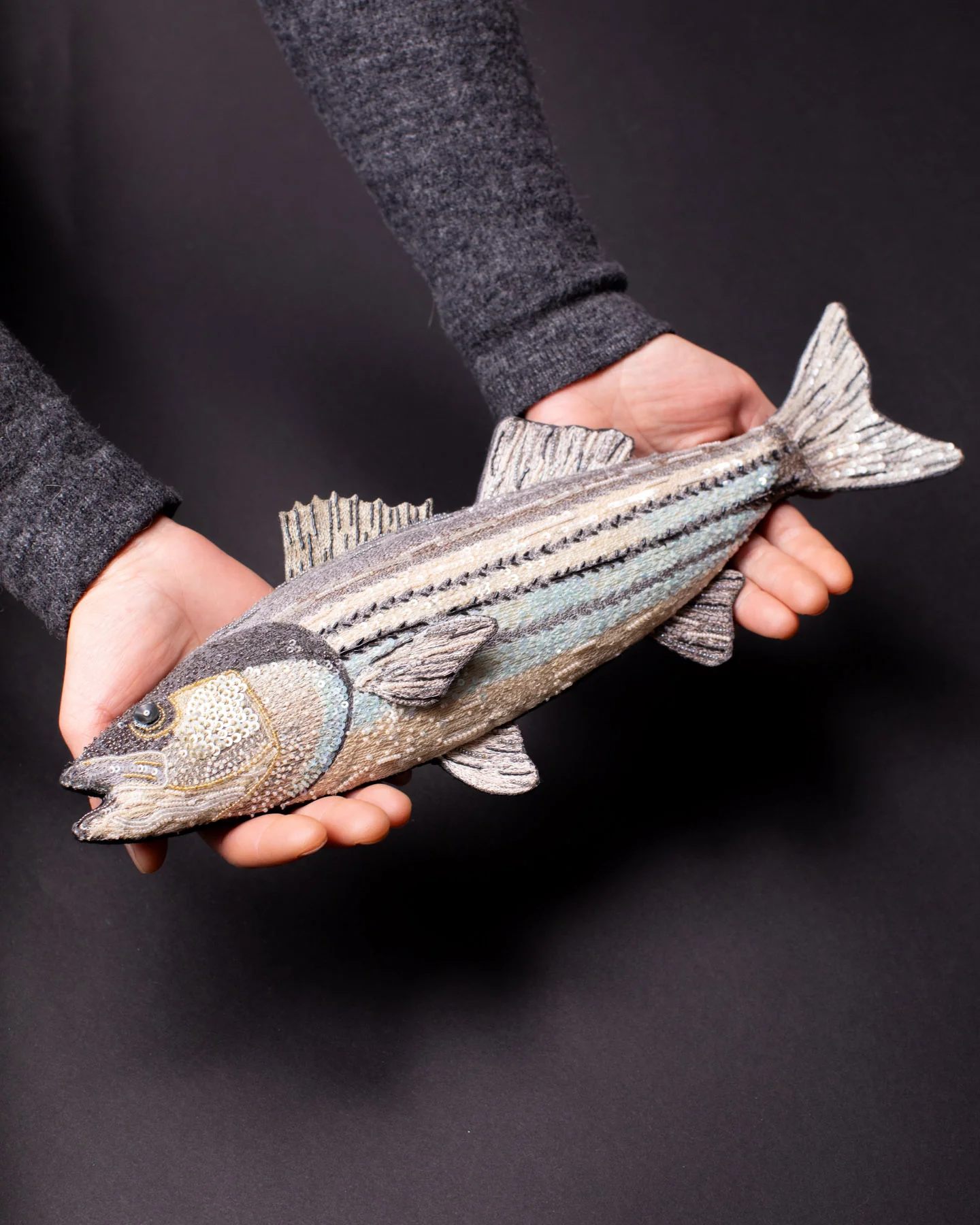Striped Bass Beaded Sculpture - Trovelore - Image 4
