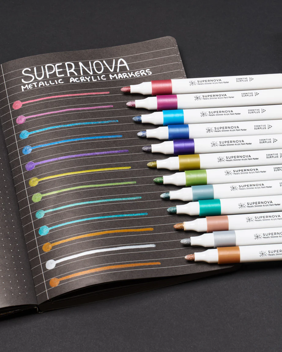 Supernova Metallic Acrylic Markers (Pack of 12) - Image 4