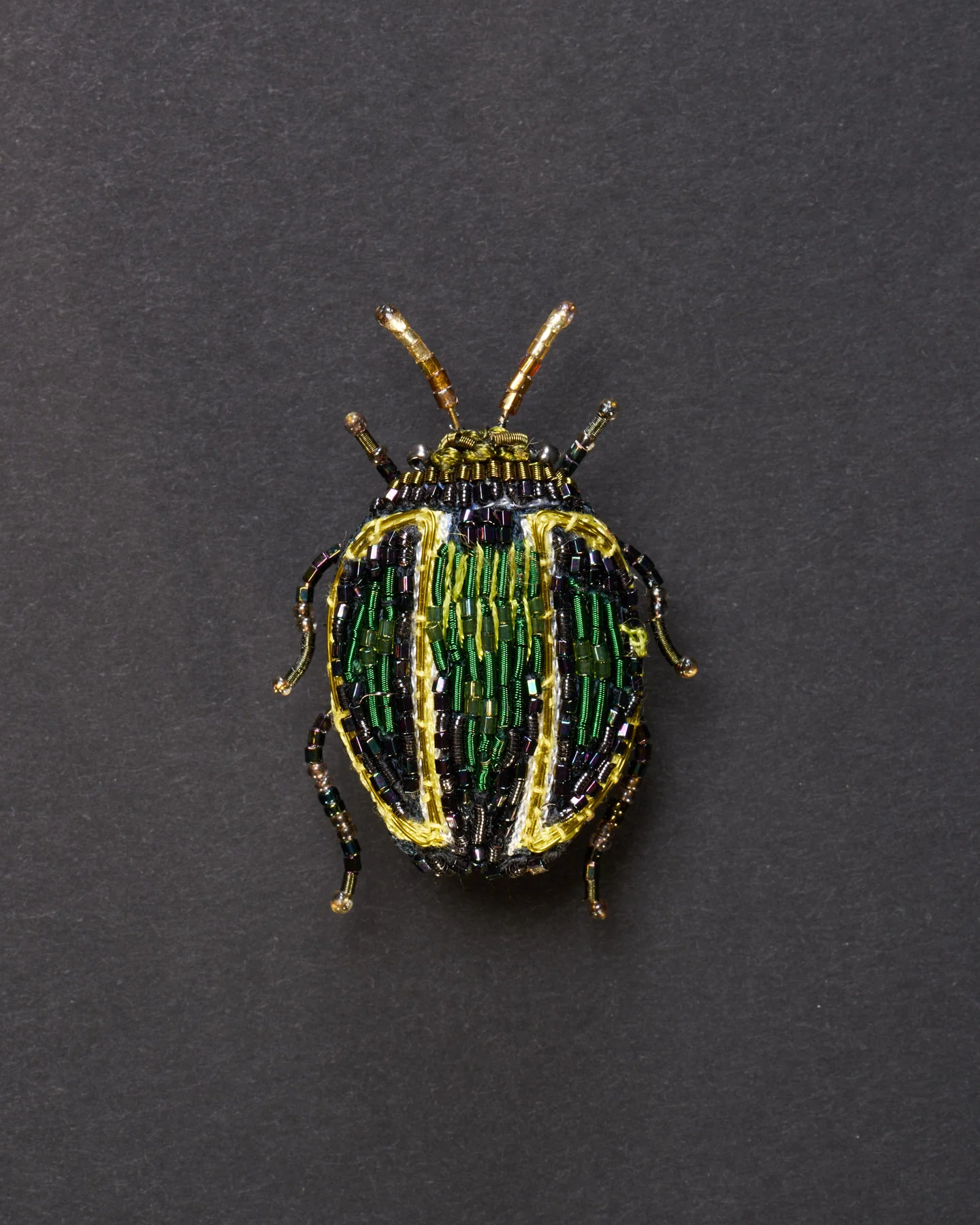 Tortoise Beetle Beaded Brooch Pin - Trovelore
