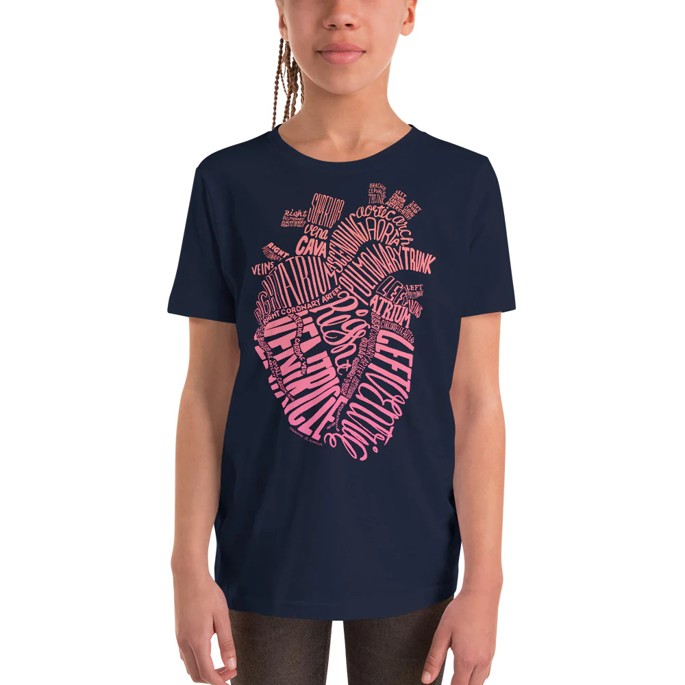 Typographic Heart Youth Graphic Tee - Image 3