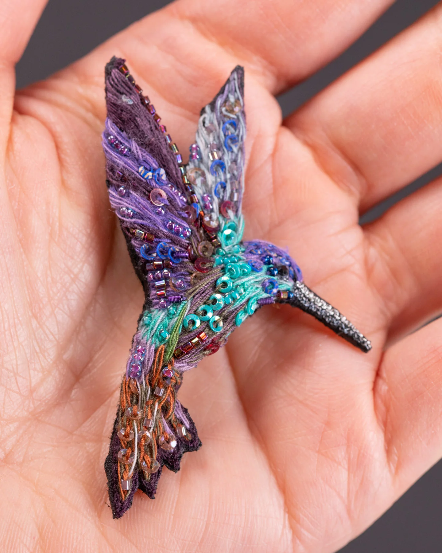 Violetear Hummingbird Brooch Pin - Trovelore - Image 3
