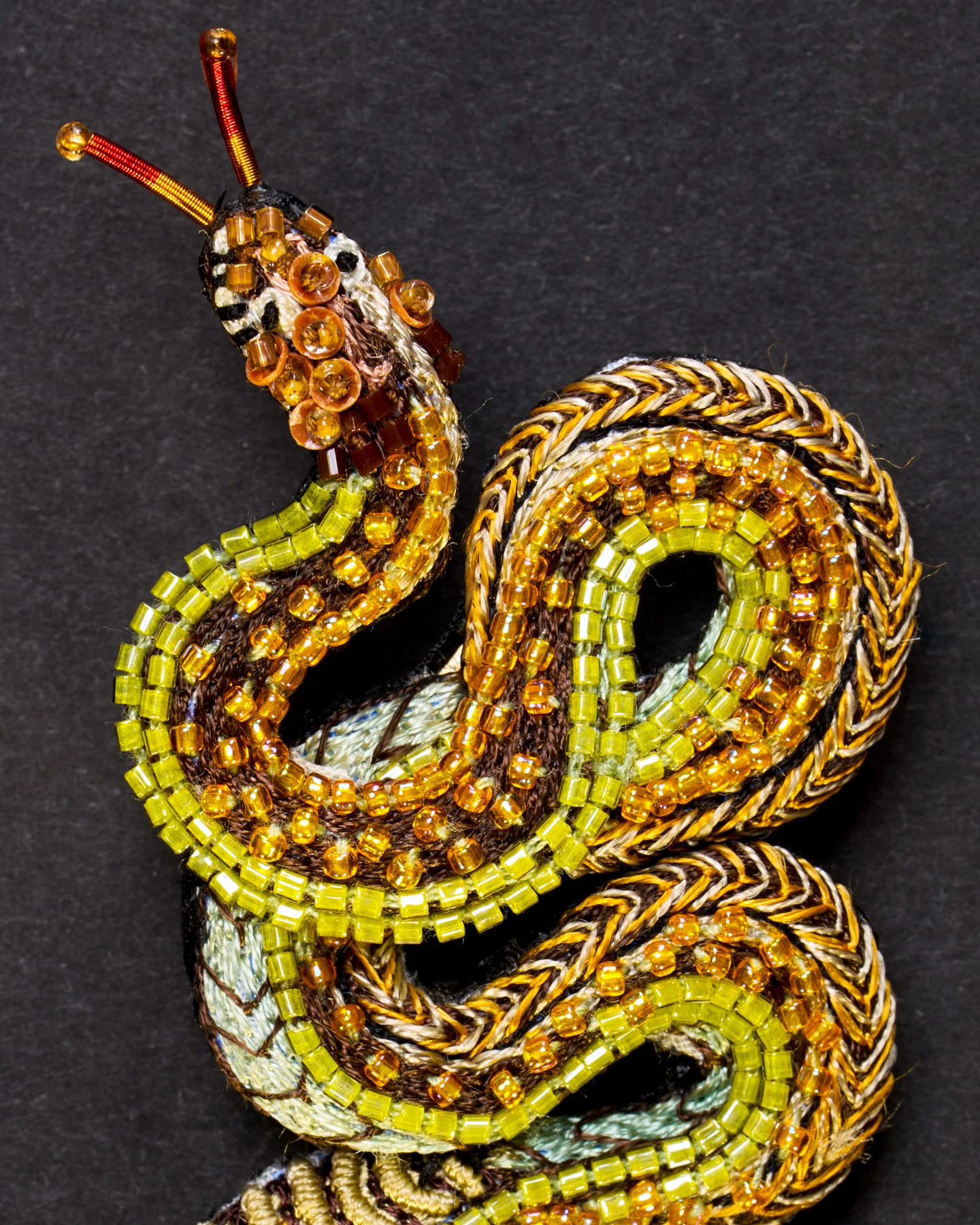 Viper Snake Beaded Brooch Pin - Trovelore - Image 2